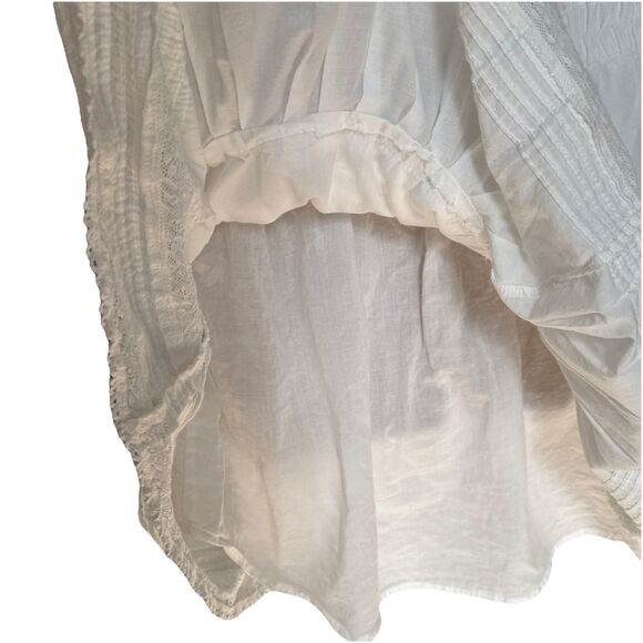 Love Shack Fancy Liv Size M Cotton Ruffled White Dress Tassels Tiered - Picture 14 of 16